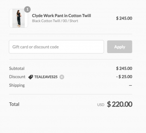 discount code