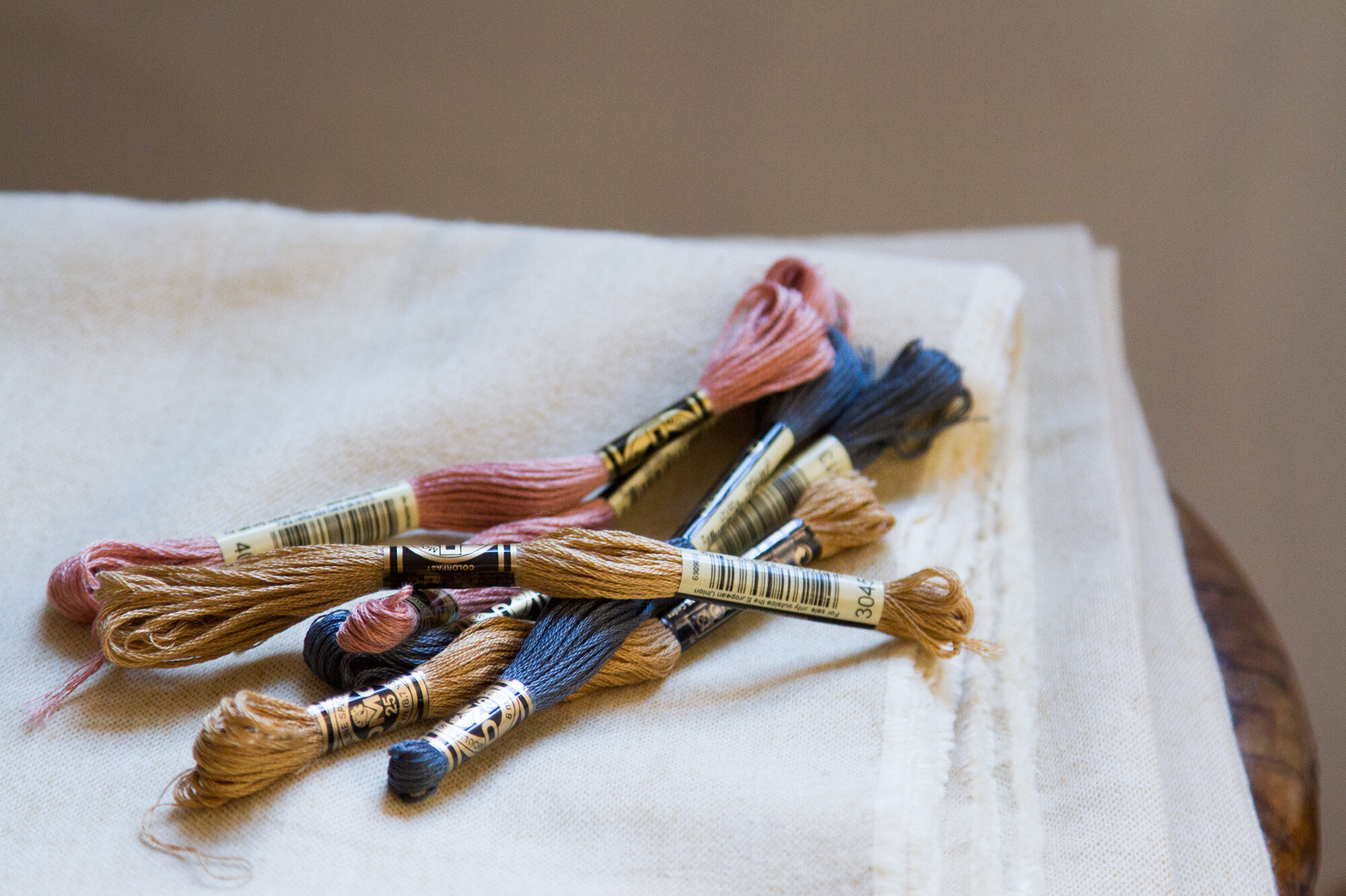 embroidery thread and flannel | reading my tea leaves