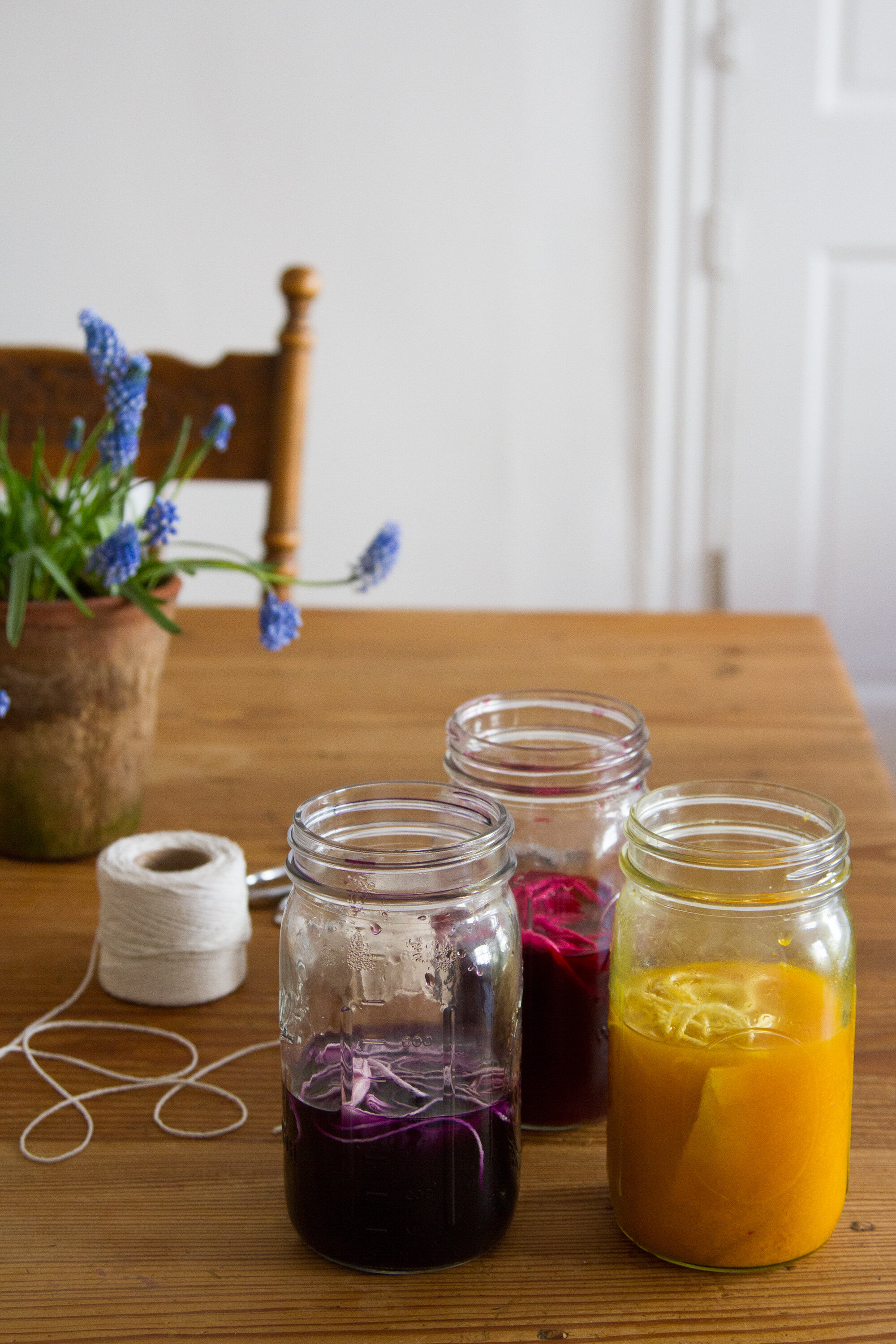 pastel-colored butchers twine with natural dye | reading my tea leaves