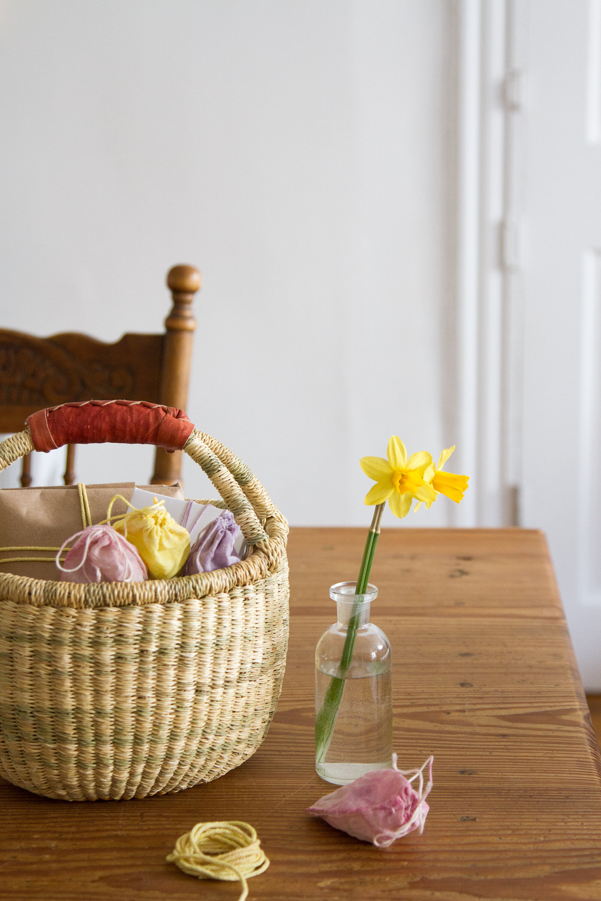 pastel-colored gift wrap with natural dye | reading my tea leaves