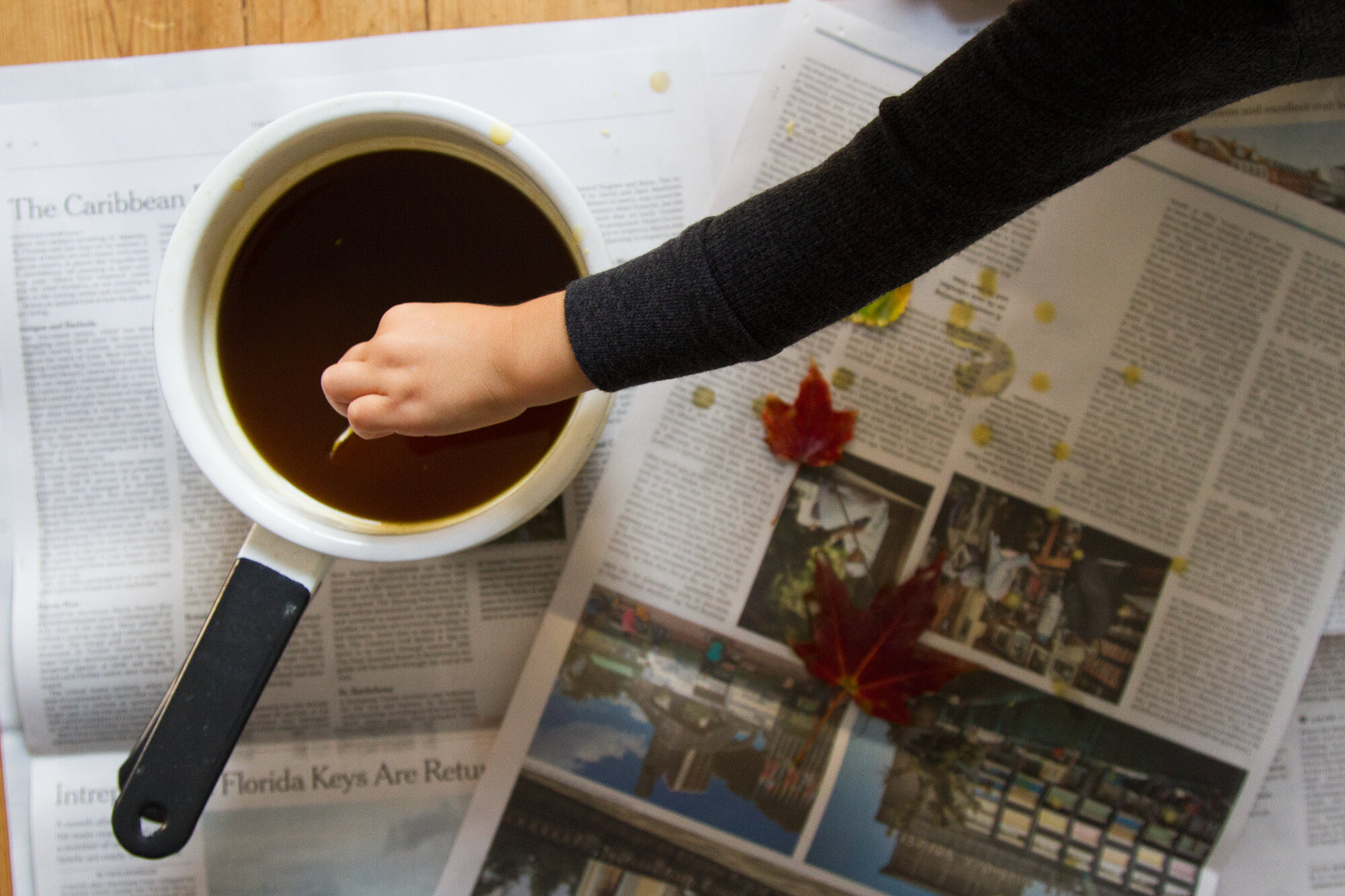 beeswax dipped leaves | reading my tea leaves