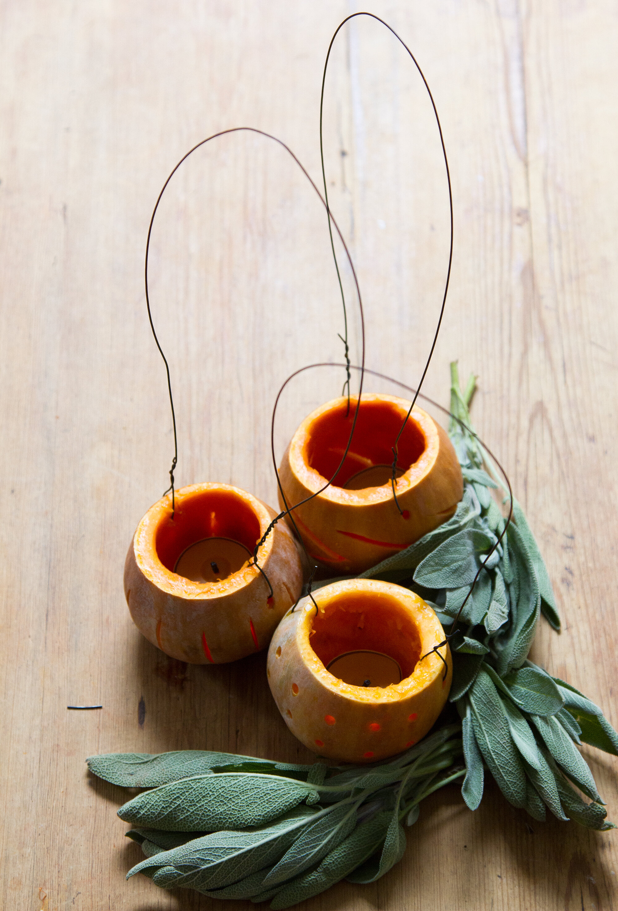 squash lanterns | reading my tea leaves