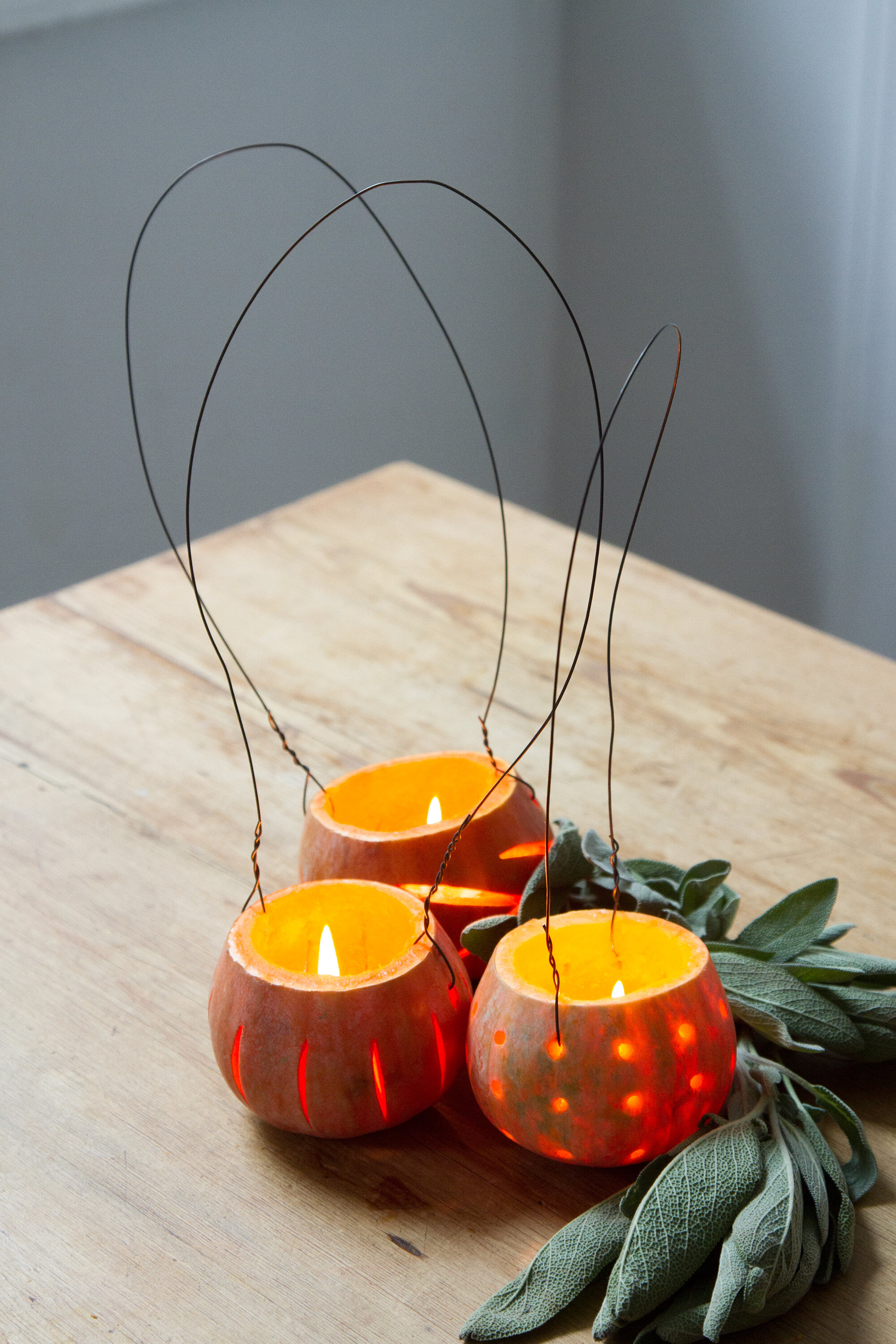 squash lanterns | reading my tea leaves