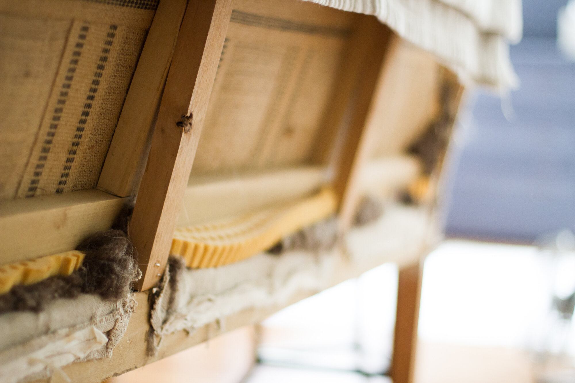 tackling a reupholstery project | reading my tea leaves