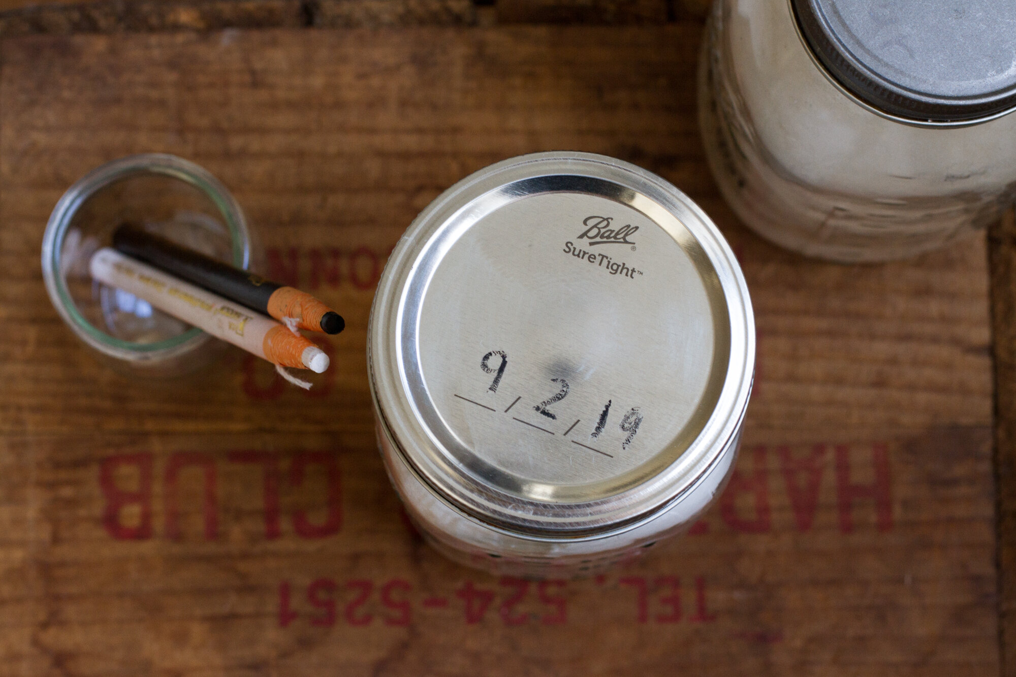 labeling glass jars with china markers  | reading my tea leaves