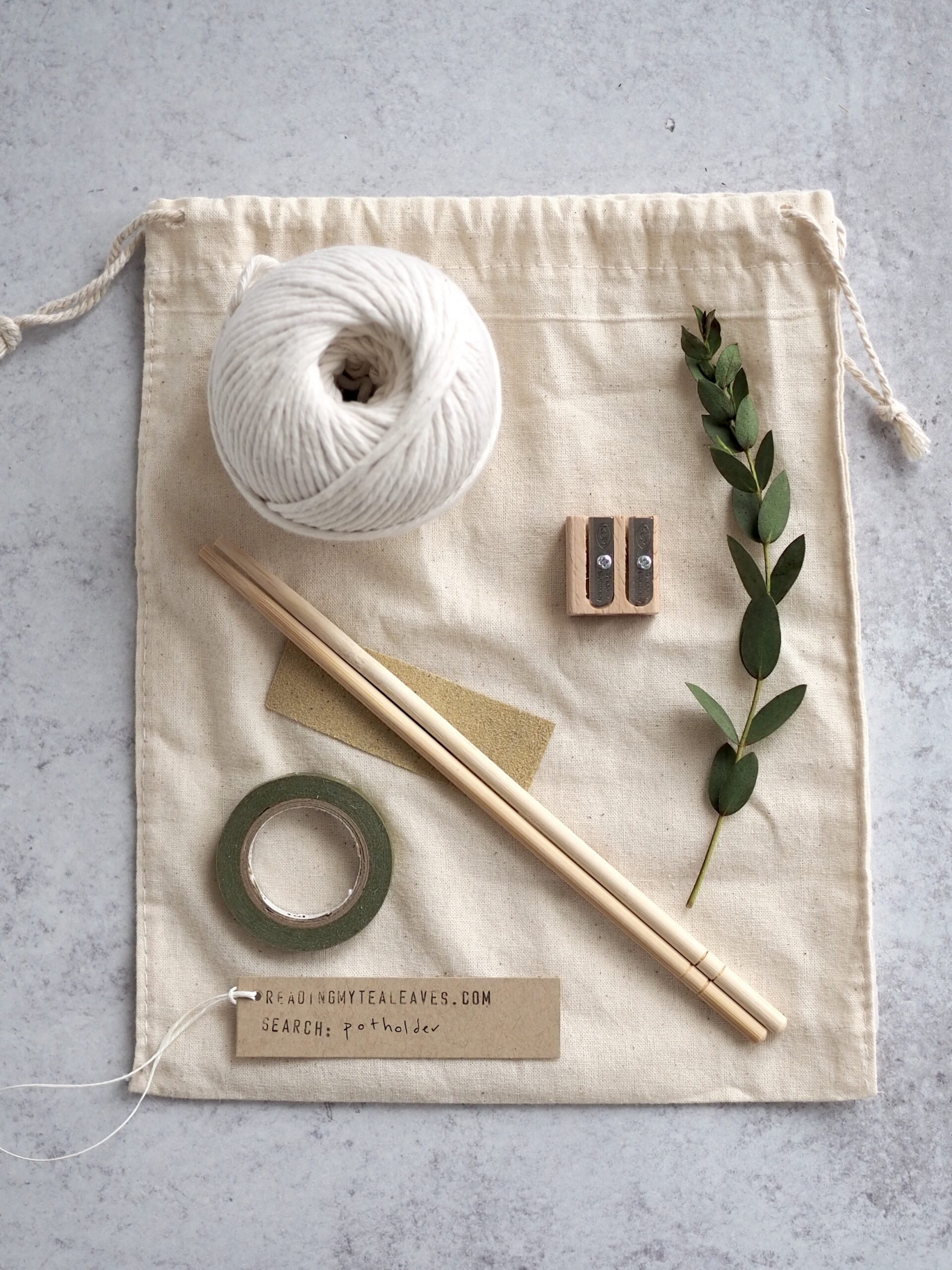a butcher's twine potholder kit | reading my tea leaves