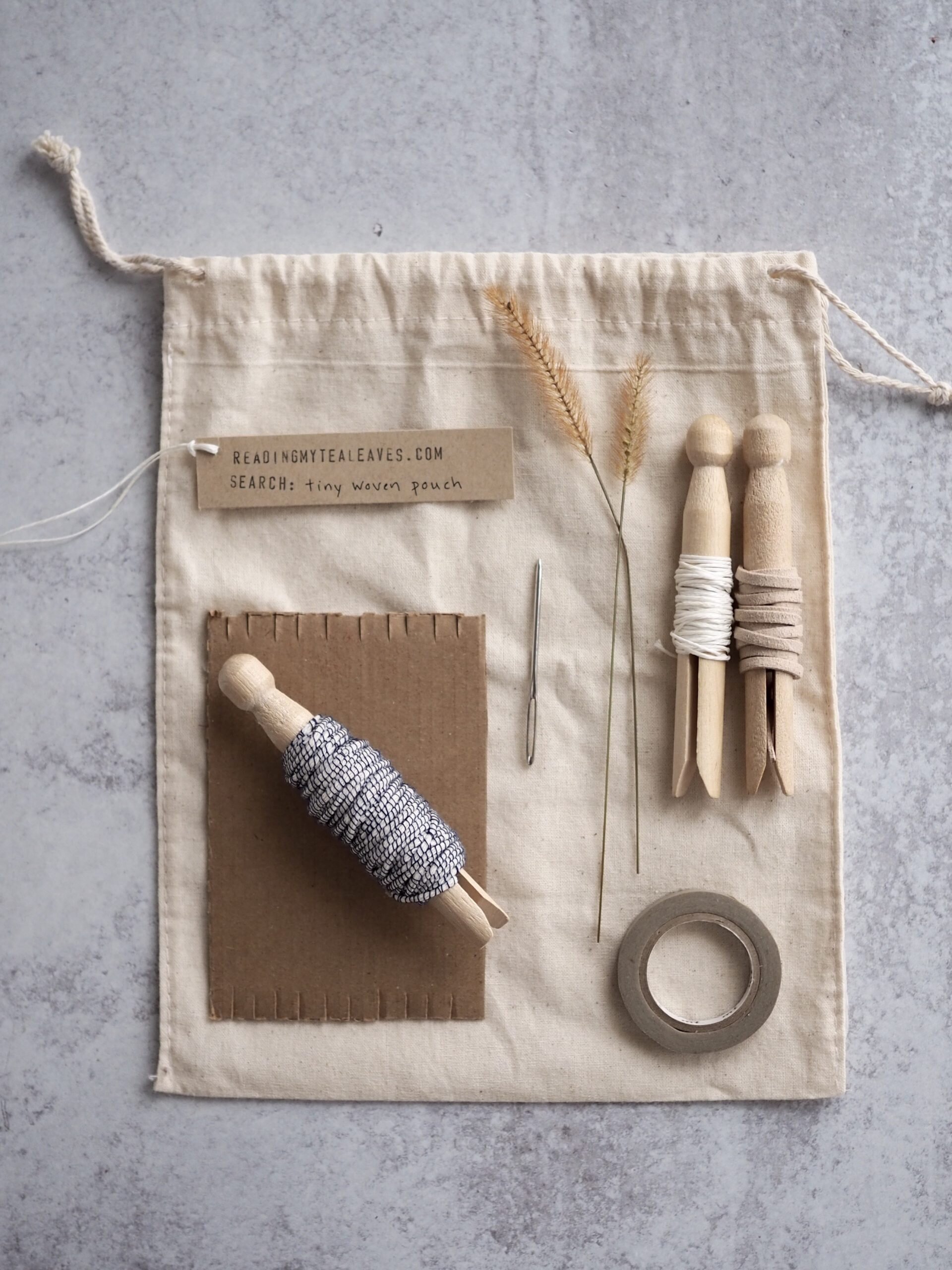 giving a woven pouch | reading my tea leaves