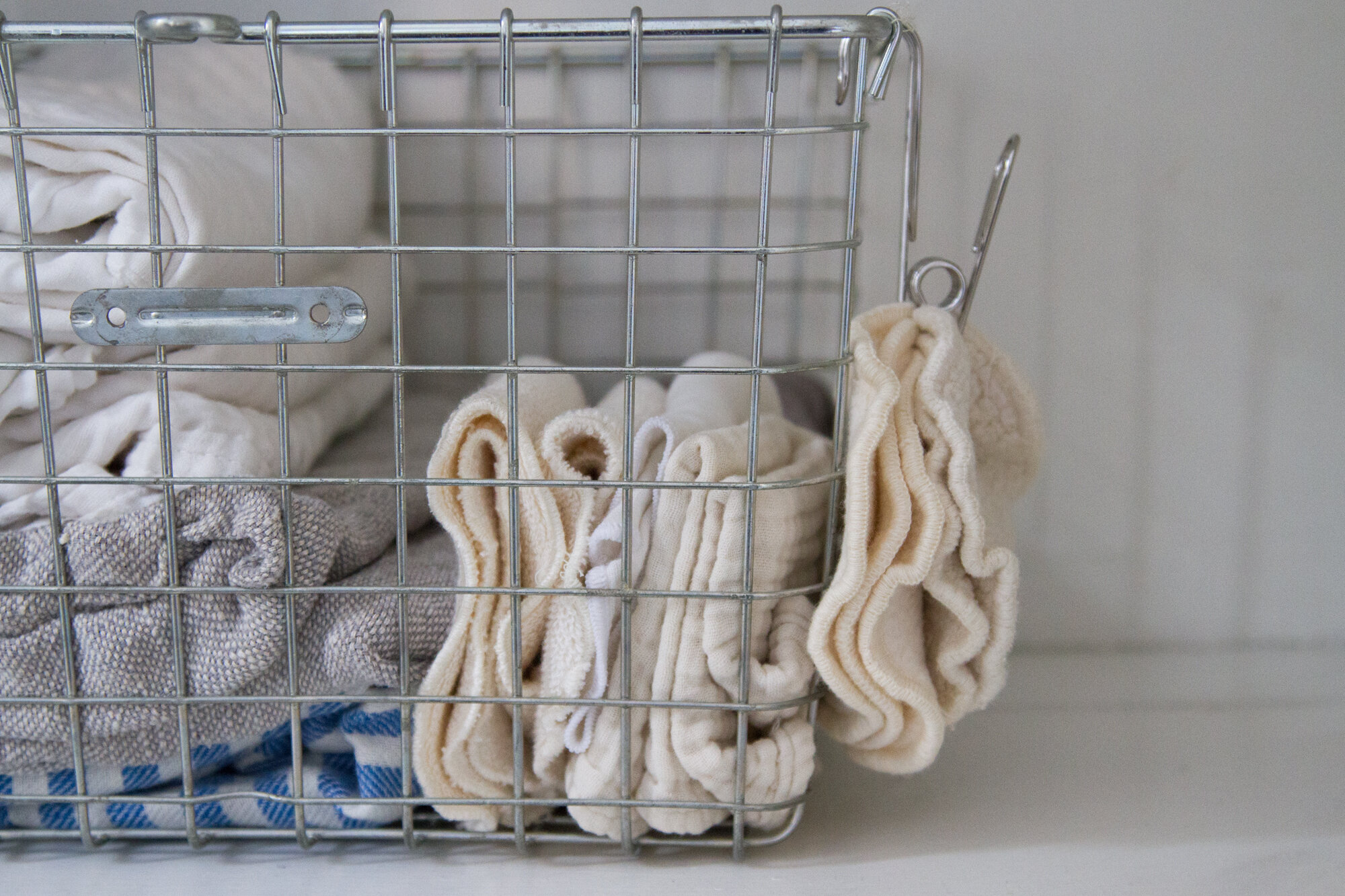 linens in a basket | reading my tea leaves