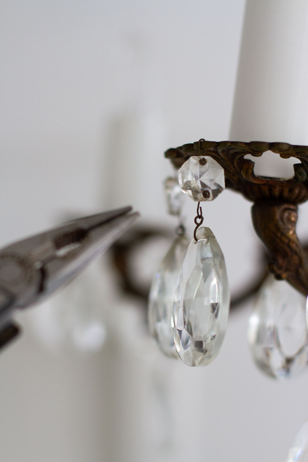 cleaning chandelier | reading my tea leaves